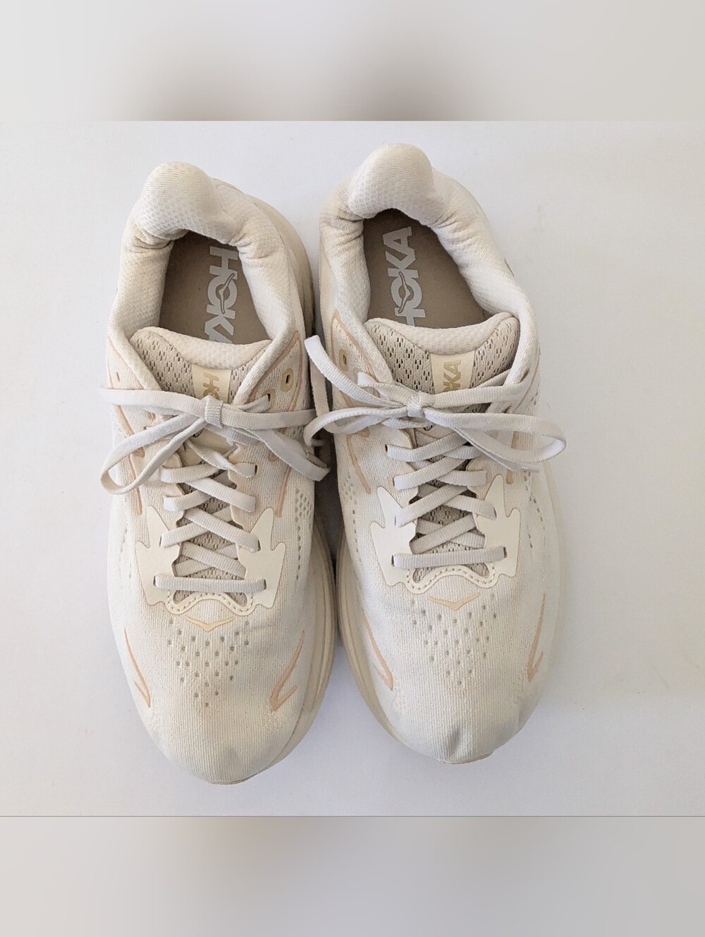Hoka Clifton 9 Women's Running Shoes Size 9D Vanilla / Birch Great Condition - Picture 3 of 12